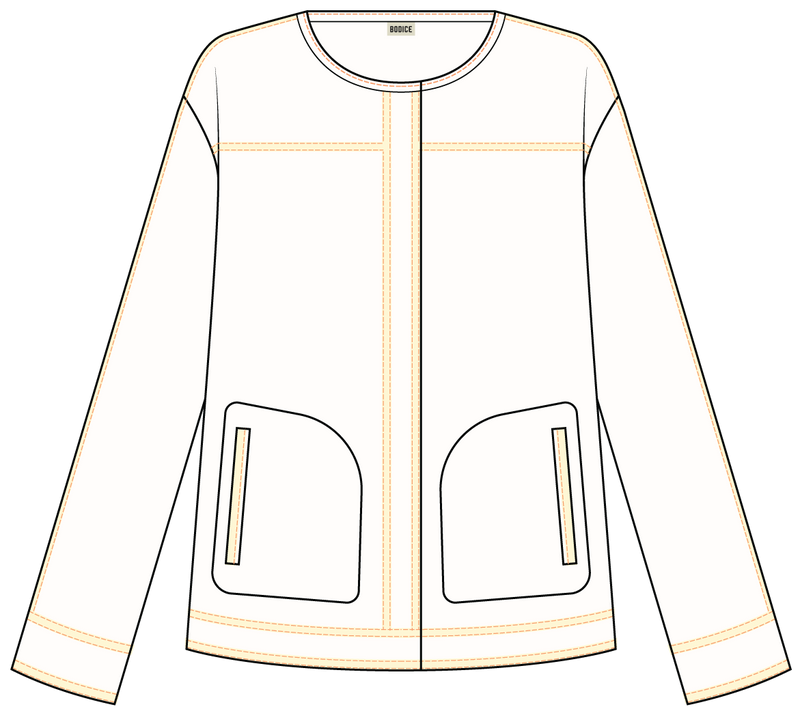 Top-stitched Boxy Jacket
