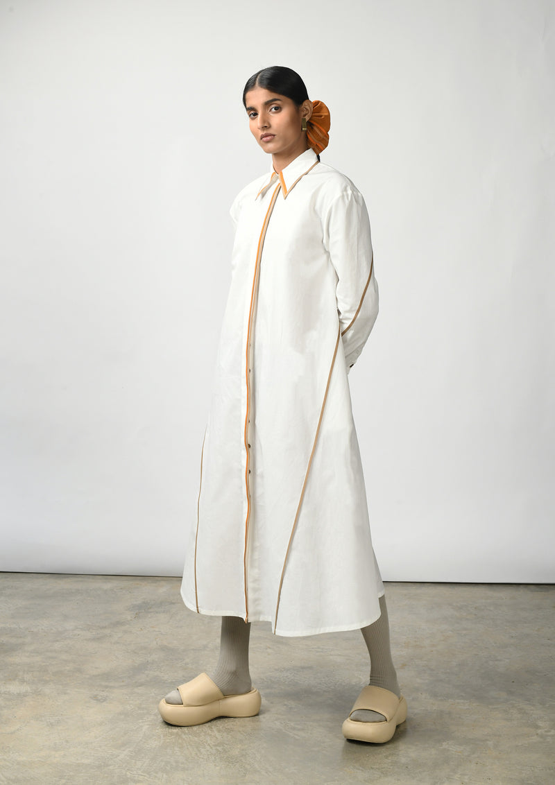 A line midi shirt dress