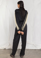 Jumpsuit with pleated sleeves