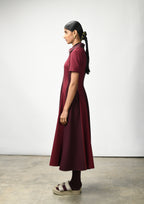 Collared shirt dress with zipper