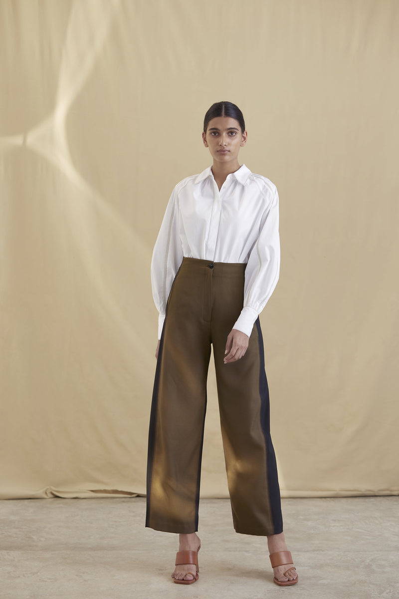 High waisted panelled trouser