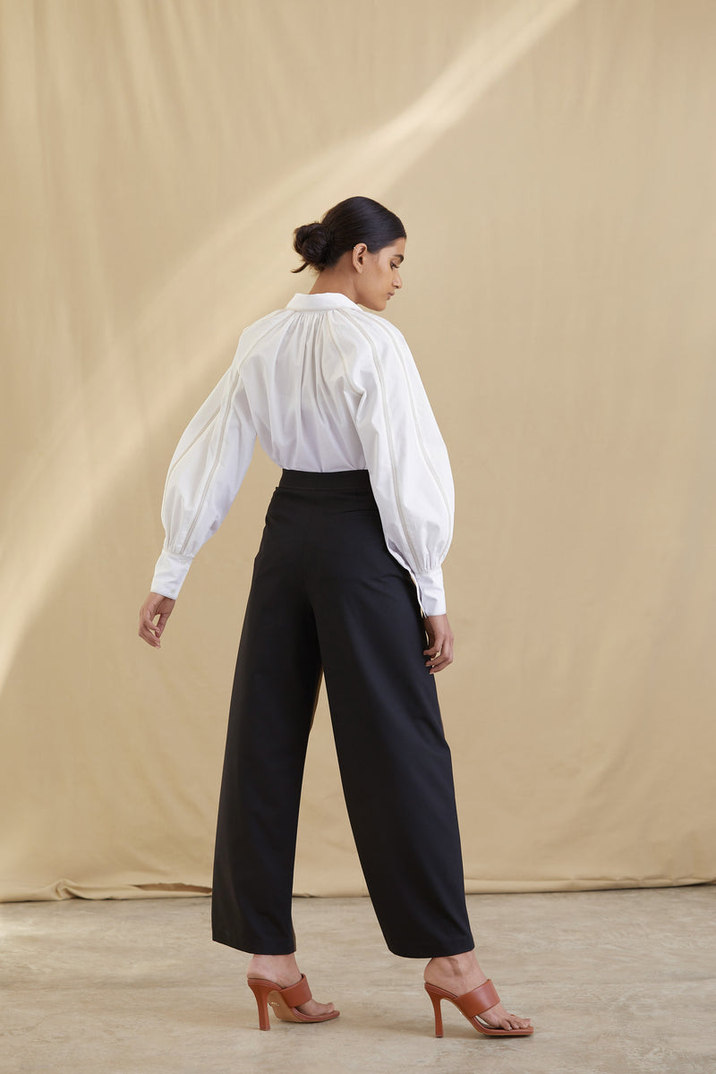 High waisted panelled trouser