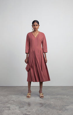 Tailored Dress with Hand-pleated Skirt