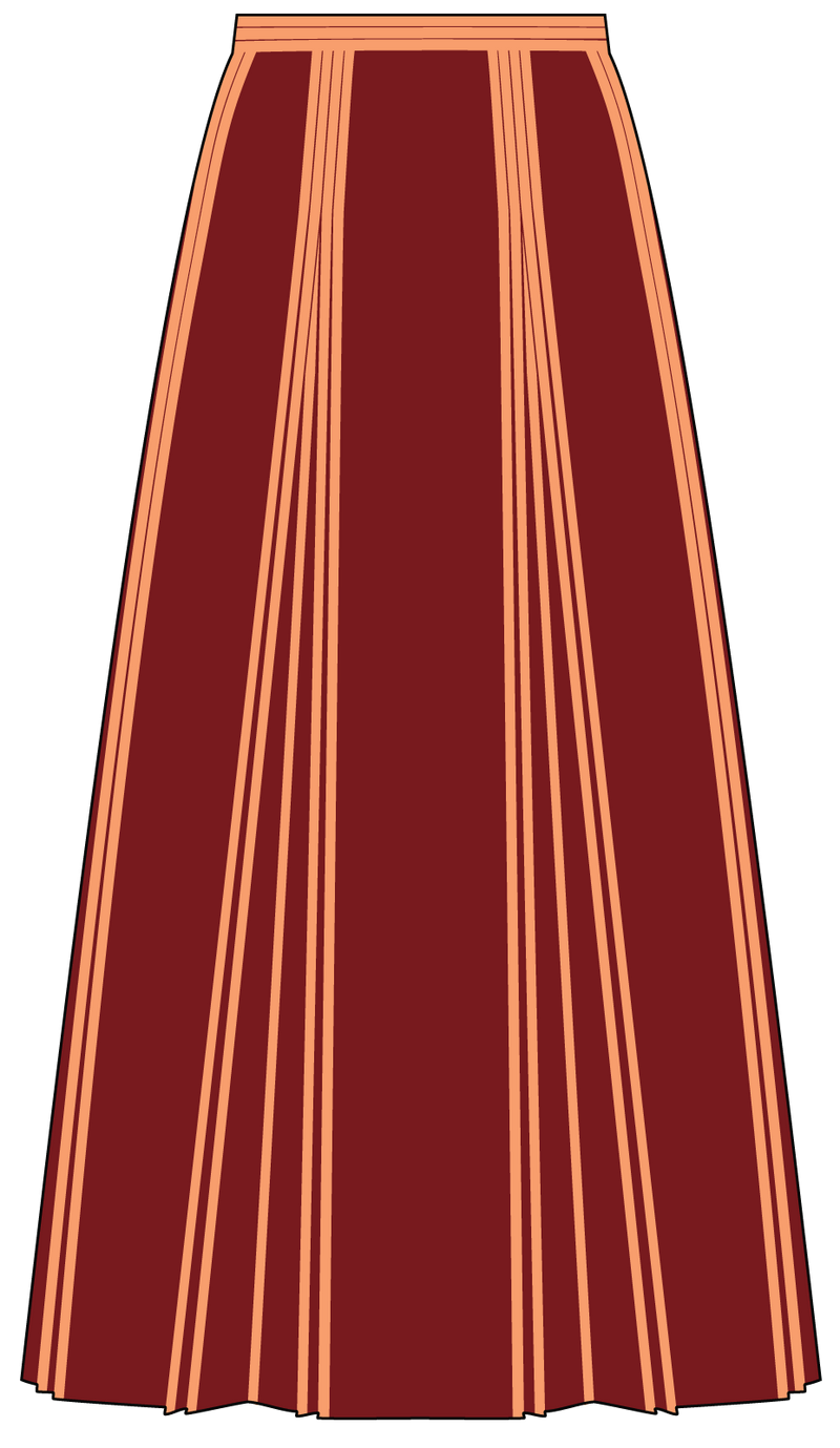 Silk Skirt with Partially Opened Pleats