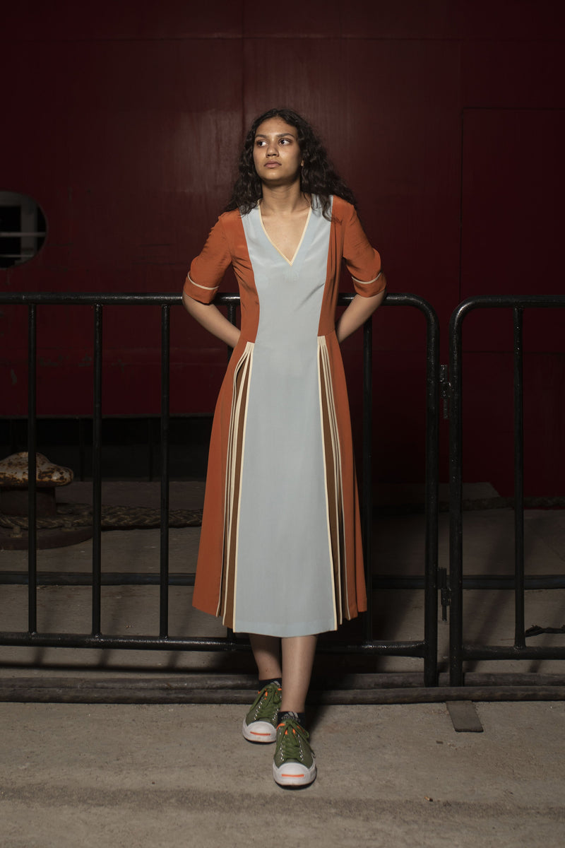 Warehouse colour block store dress