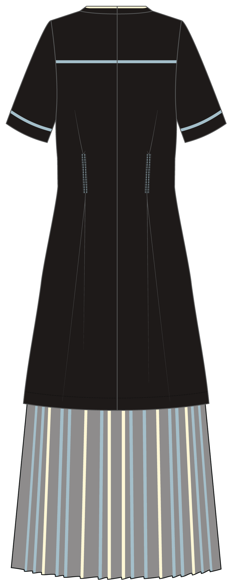 T-shirt dress with pleated organza bottom