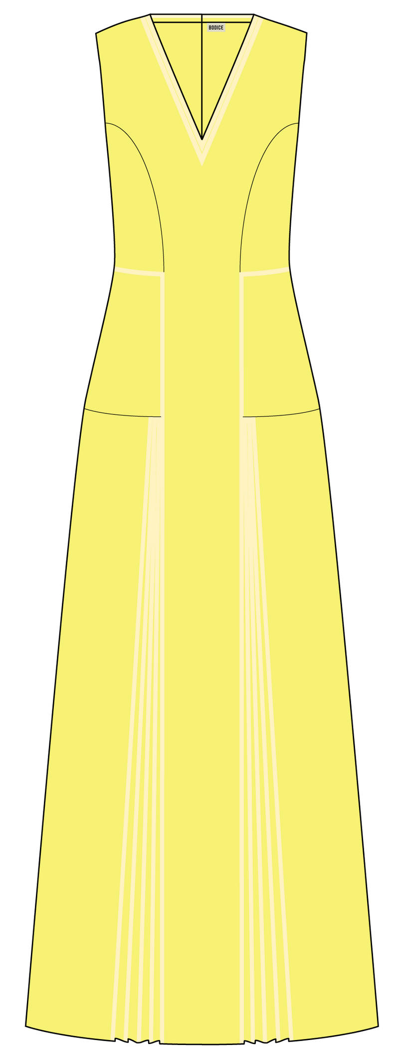 Sleeveless Silk Dress with Partially Opened Pleats
