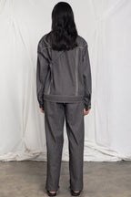 High waisted denim trousers