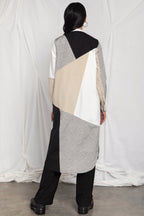 Colour-blocked cotton dress