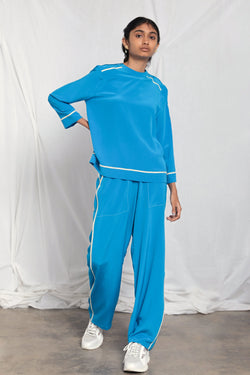 Silk pants with side seam detail