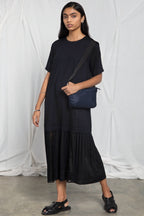 Dress with organza pleated bottom