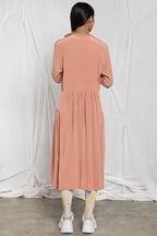 Front pleated shirt dress