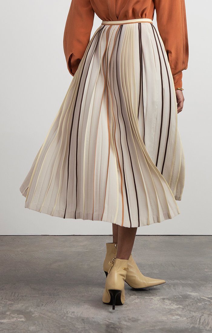 Classic Pleated Silk Skirt