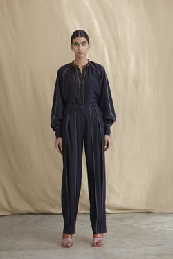 Double-pleated Wool Tailored Trousers