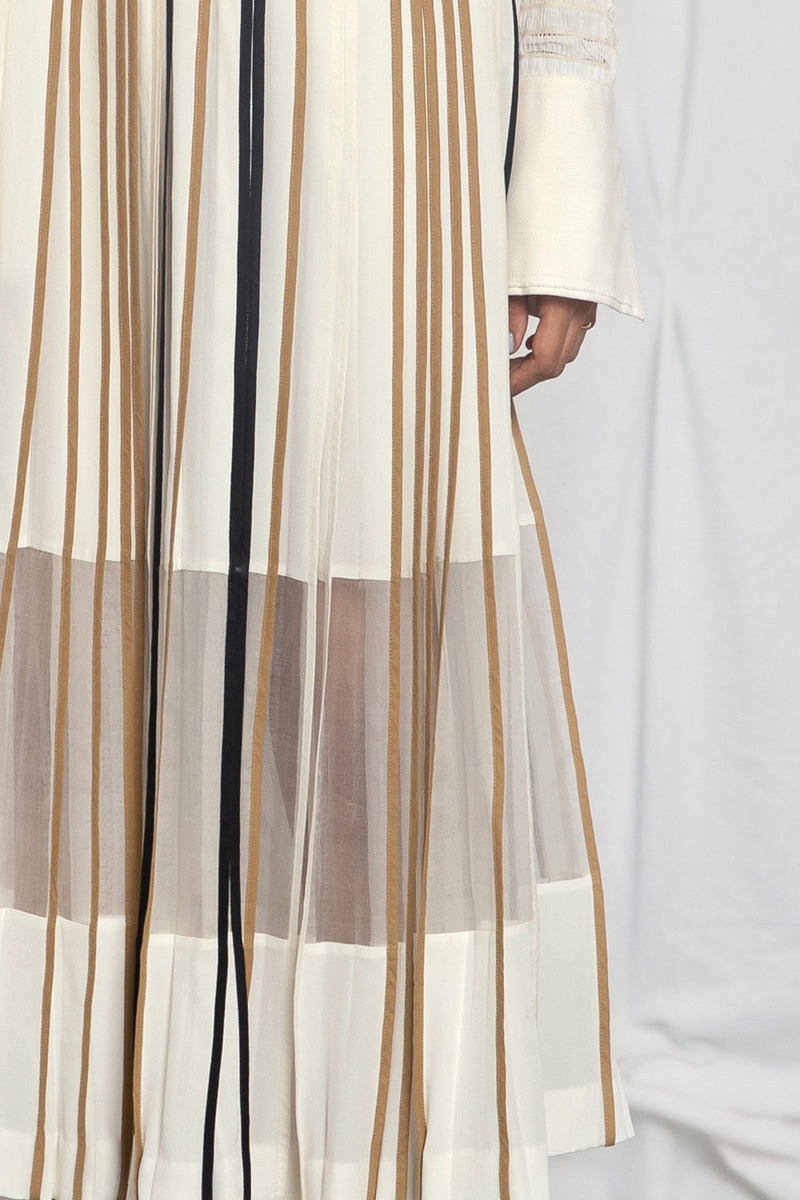 Silk skirt with multi-colour binding
